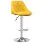 Taburete de bar de terciopelo amarillo mostaza