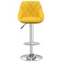 Taburete de bar de terciopelo amarillo mostaza