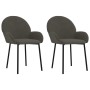 Sillas de comedor 2 unidades terciopelo gris oscuro