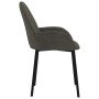 Sillas de comedor 2 unidades terciopelo gris oscuro