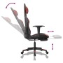 Silla gaming masaje reposapiés cuero sintético negro rojo tinto