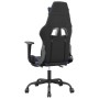 Silla gaming de masaje y reposapiés cuero sintético negro azul