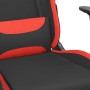 Silla gaming de masaje con reposapiés tela negro y rojo