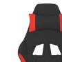 Silla gaming de masaje con reposapiés tela negro y rojo