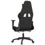 Silla gaming de masaje y reposapiés cuero sintético negro rojo