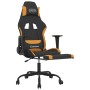 Silla gaming de masaje con reposapiés tela negro y naranja