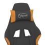 Silla gaming de masaje con reposapiés tela negro y naranja