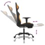 Silla gaming de masaje con reposapiés tela negro y naranja