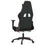 Silla gaming masaje y reposapiés cuero sintético negro naranja
