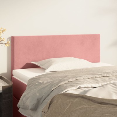 Cabecero de terciopelo rosa 100x5x78/88 cm