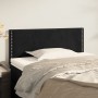 Cabecero de terciopelo negro 90x5x78/88 cm