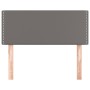 Cabecero de cuero sintético gris 100x5x78/88 cm
