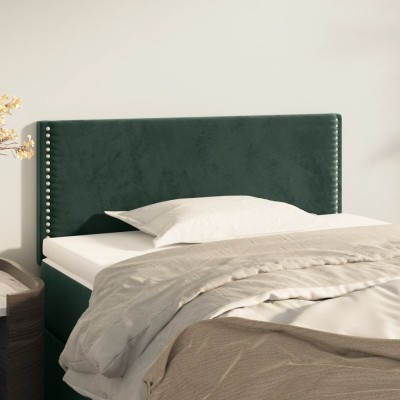 Cabecero de terciopelo verde oscuro 100x5x78/88 cm