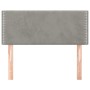 Cabecero de terciopelo gris claro 90x5x78/88 cm