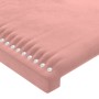 Cabecero de terciopelo rosa 100x5x78/88 cm