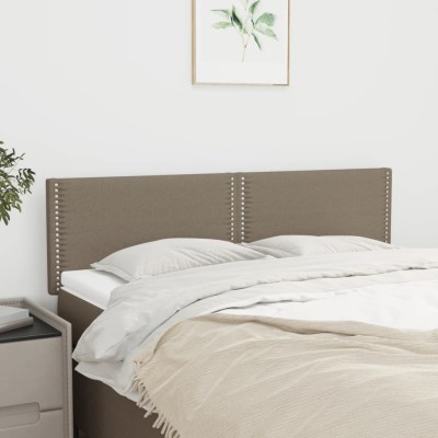 Cabeceros 2 unidades tela gris taupe 72x5x78/88 cm