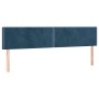 Cabeceros 2 unidades de terciopelo azul oscuro 90x5x78/88 cm