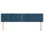 Cabeceros 2 unidades de terciopelo azul oscuro 90x5x78/88 cm