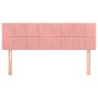 Cabeceros 2 unidades terciopelo rosa 72x5x78/88 cm