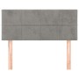 Cabecero de terciopelo gris claro 80x5x78/88 cm