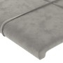 Cabecero de terciopelo gris claro 80x5x78/88 cm