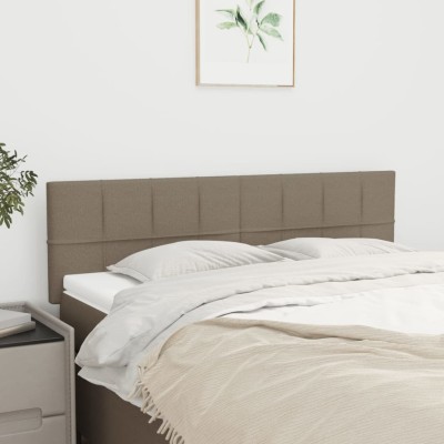 Cabeceros 2 unidades tela gris taupe 72x5x78/88 cm