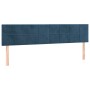 Cabeceros 2 unidades de terciopelo azul oscuro 90x5x78/88 cm