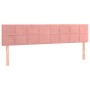 Cabeceros 2 unidades de terciopelo rosa 100x5x78/88 cm