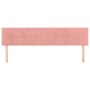 Cabeceros 2 unidades de terciopelo rosa 100x5x78/88 cm
