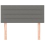 Cabecero de tela gris oscuro 90x5x78/88 cm