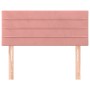 Cabecero de terciopelo rosa 90x5x78/88 cm