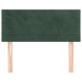 Cabecero de terciopelo verde oscuro 100x5x78/88 cm