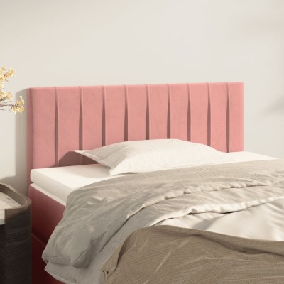 Cabecero de terciopelo rosa 80x5x78/88 cm