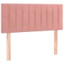 Cabecero de terciopelo rosa 80x5x78/88 cm