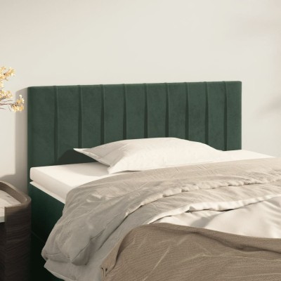 Cabecero de terciopelo verde oscuro 80x5x78/88 cm