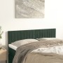 Cabeceros 2 unidades terciopelo verde oscuro 72x5x78/88 cm