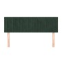 Cabeceros 2 unidades terciopelo verde oscuro 72x5x78/88 cm