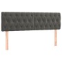 Cabeceros 2 unidades terciopelo gris oscuro 72x7x78/88 cm