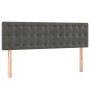 Cabeceros 2 unidades terciopelo gris oscuro 72x5x78/88 cm