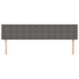 Cabeceros 2 unidades de cuero sintético gris 90x5x78/88cm