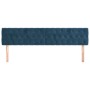 Cabeceros 2 unidades de terciopelo azul oscuro 100x7x78/88 cm