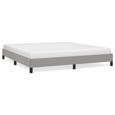 Cama sin colchón tela gris claro 160x200 cm