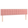 Cabeceros 2 unidades de terciopelo rosa 90x5x78/88 cm