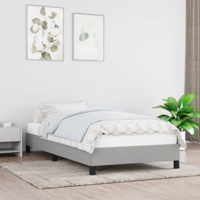 Estructura de cama sin colchón tela gris claro 80x200 cm