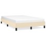 Estructura de cama sin colchón tela crema 120x200 cm