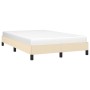Estructura de cama sin colchón tela crema 120x200 cm