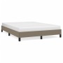 Cama sin colchón tela gris taupe 140x190 cm
