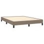 Cama sin colchón tela gris taupe 140x190 cm