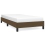 Estructura de cama sin colchón tela marrón oscuro 90x200 cm