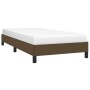 Estructura de cama sin colchón tela marrón oscuro 90x200 cm